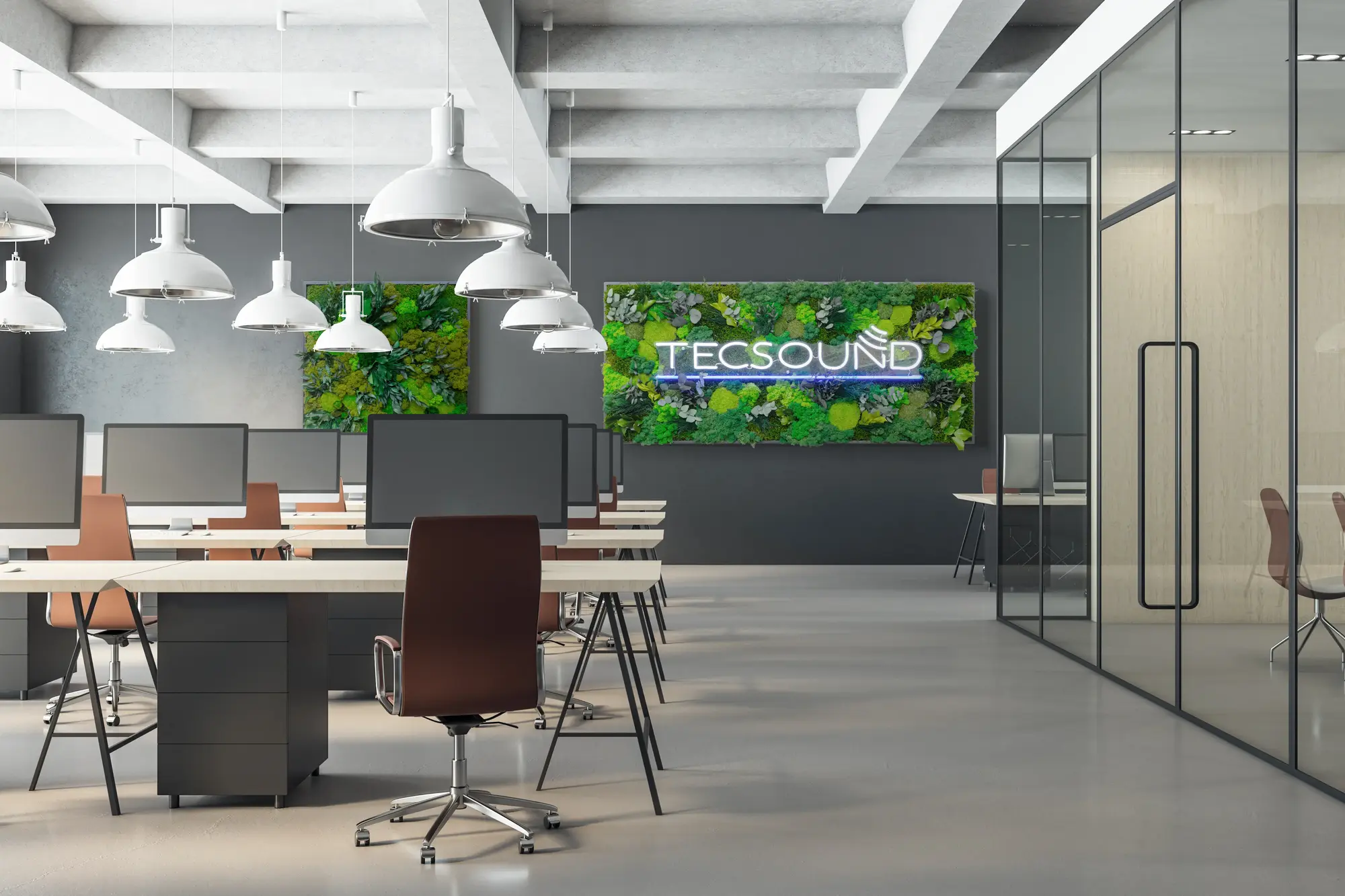 Tableau acoustique végétalisé sur mesure